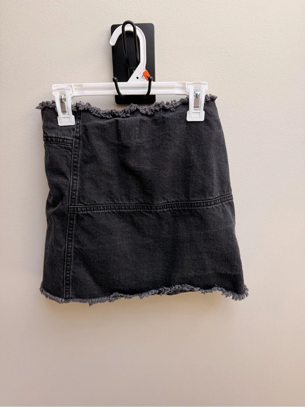 BDG Urban Outfitters Frayed Hem Black Denim Asymmetrical Wrap Skirt Small